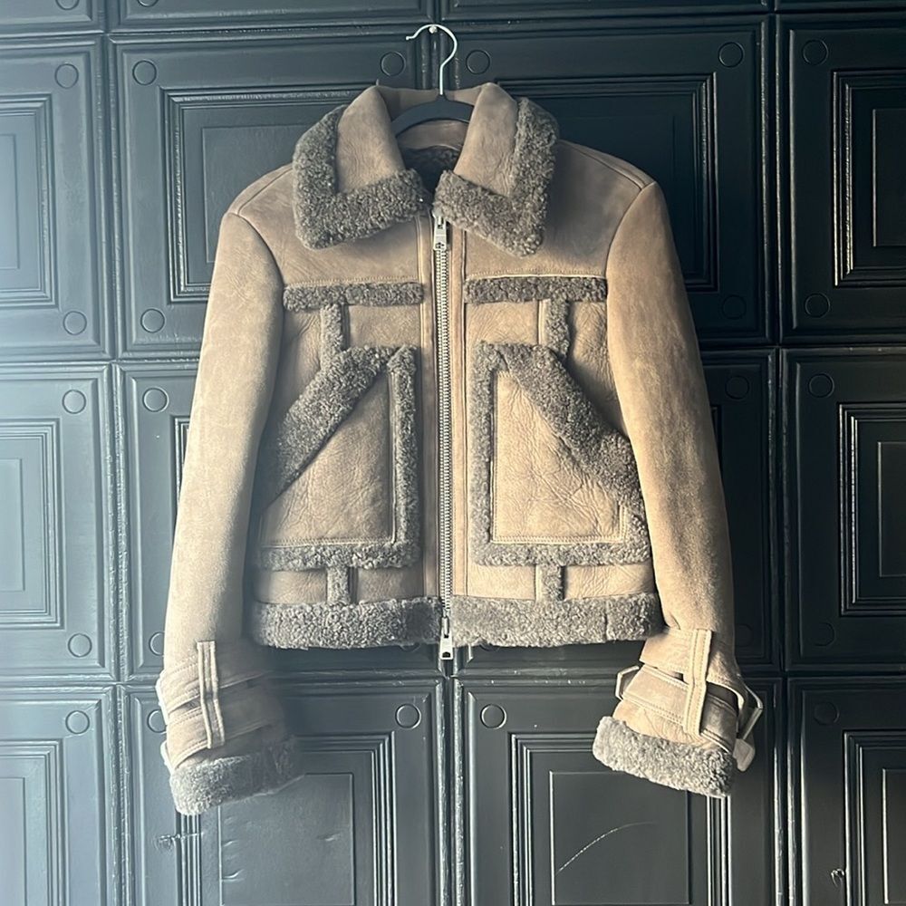 Allsaints Shearling Leather Jacket